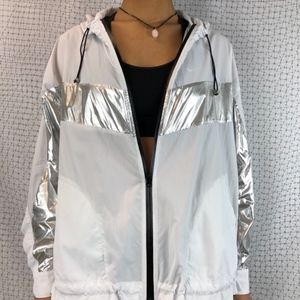 BLANKNYC- Silver Metallic Athleisure Jacket